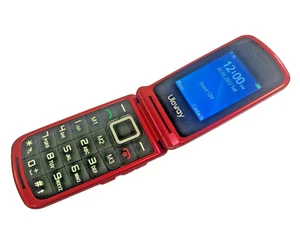 Uleway G380D Red (Unlocked) SOS Button Flip Fold Mobile Phone - Picture 1 of 13