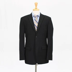 Perry Ellis 42R Gray Sport Coat Blazer Jacket Striped 2B Polyester - Picture 1 of 11