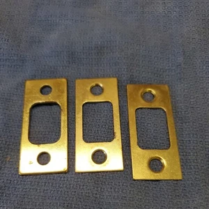 Kwikset Deadlock Faceplate Collars (3) brass finish new. Open box. No screws - Picture 1 of 2