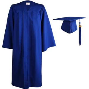 Matte Graduation Gown Cap Tassel Set 2024 for High School and Bachelor Royal ... - Picture 1 of 7