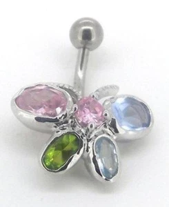 Body AccentzTM Belly Button Ring Navel Multi Color Butterfly Body Jewelry 14 ... - Picture 1 of 2