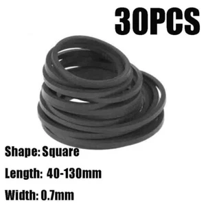 30pcs 0.7mm 40-130mm Universal Mix Cassette Rubber Tape Machine Square Belts #B9 - Zdjęcie 1 z 7