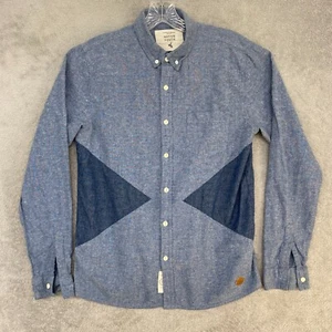 Native Youth Shirt Small Blue Button Down Preppy Cabincore Casual Colorblock - Picture 1 of 10