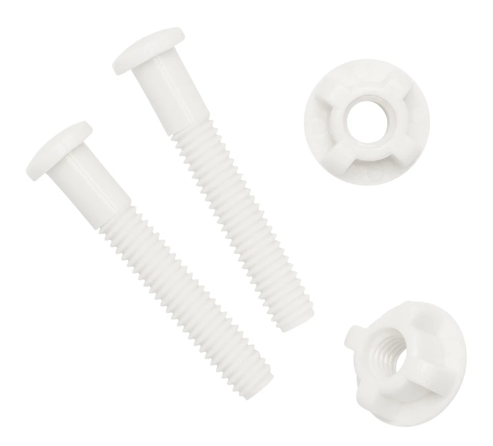 Universal White Plastic Toilet Seat Hinge Bolt Screw for Top Mount