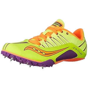 New SAUCONY Spitfire Yellow Track Running Shoes Women's Size 12/44.5 - Picture 1 of 9