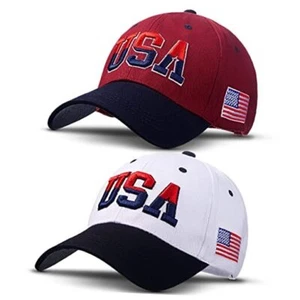 2 Pieces Patriotic Baseball Cap Adjustable Cotton Dad 5 1/8-7 1/4 Mixed Color - Picture 1 of 8