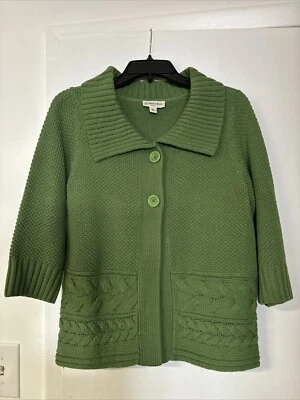 Suéter verde manga tres cuartos Saint John’s Bay para mujer talla pequeña grande Foto 1 de 4