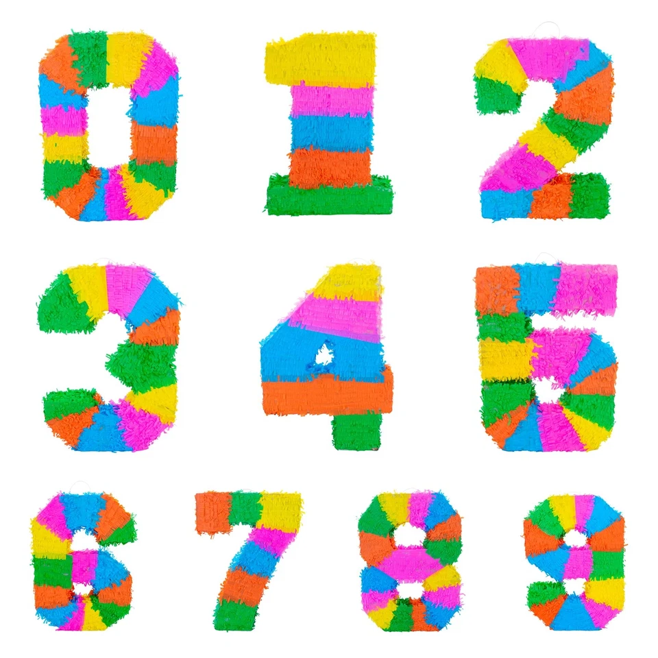 Party Pinata Pinata's Mexikanischer Geburtstag Set Kindergeburtstag Spiel Zahlen 0-9 - Bild 1 von 1