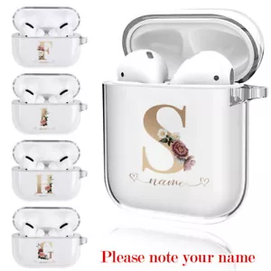 Personalise Custom Name Earphone Cover Case For Apple AirPod 1st/2nd/3rd/4th/Pro - Picture 1 of 35