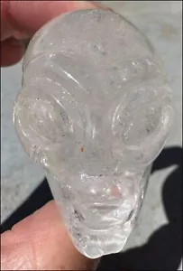 Himalayan Quartz STAR BEING Crystal Skull w/ Shimmery Rainbows, Golden Healers - Picture 1 of 21