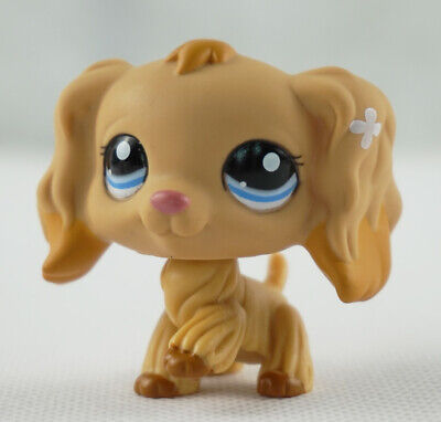 2 Cocker Spaniel Dog Blue Eyes Figures LPS #1716 Mini Pet Shop Tan Puppy Gift • 8.90€
