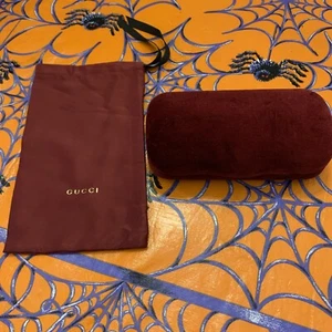 GUCCI burgundy LARGE CASE AUTHENTIC EYEGLASSES SUNGLASSES CASE - Picture 1 of 5
