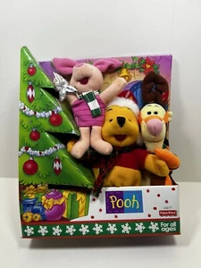 Disney Winnie The Pooh Tigger Piglet 5" Mini Plush Christmas Vintage Mattel 1999 - Picture 1 of 8