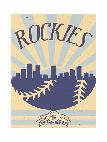 Colorado Rockies Poster Print Sunset Wall Art Man Cave Decor 12x16" Cover
