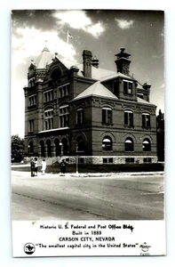 RPPC Historic U.S. Federal & Post Office Bldg Carson City Nevada Real Photo (A16 - Picture 1 of 2