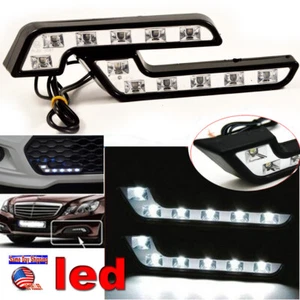 2X MERCEDES-BENZ STYLE HOOK DRL DAYTIME RUNNING LED LIGHTS KIT CHROME Fog lights - Bild 1 von 5