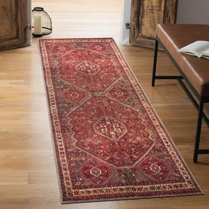 2x12 Teppich - Maschinenwaschbarer Läufer Teppich mit rutschfester Rückseite, Ideal für Flur... - Bild 1 von 9