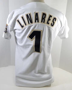 1995 Houston Astros Julio Linares #1 Game Issued White Jersey 30th An Patch 42 4 - Picture 1 of 12