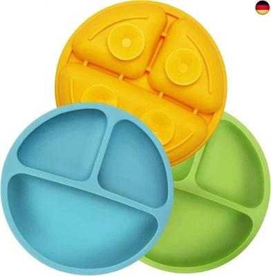 BESUCHE DEN PANDAEAR-STORE PandaEar Silikon Baby Teller Rutschfest Kinder Tischset mit Saugnäpfen -