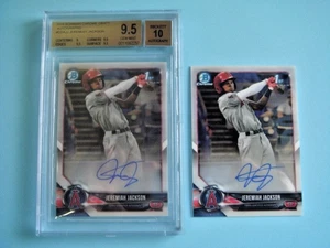 2018 Bowman Chrome Jeremiah Jackson RC Auto x1 +RC Auto BGS 9.5 AU 10 x1Lots - Picture 1 of 2