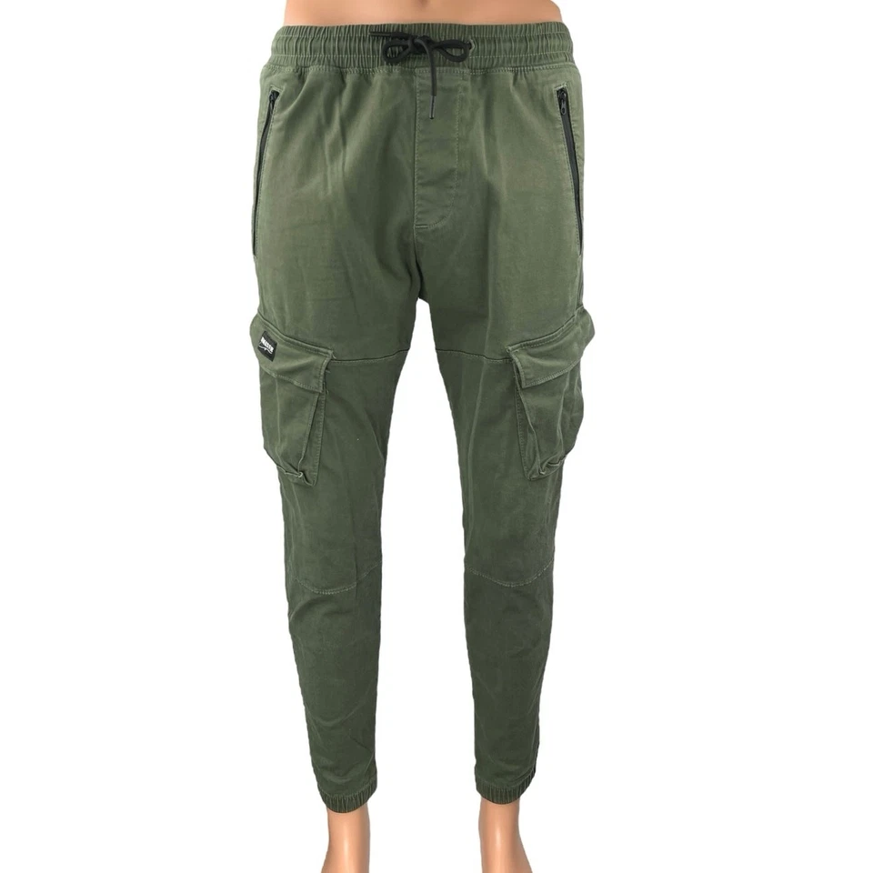 Hollister Men's Green High Rise Elastic Waist Skinny Cargo Jogger Pants Size S - Image 1 of 4
