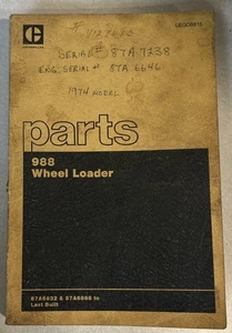 Vintage CAT Caterpillar 988 WHEEL LOADER Parts Book UEGO881S 1981 - Picture 1 of 6