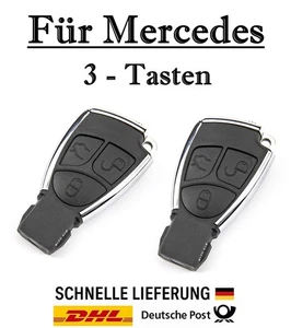 2x Ersatz Autoschlüssel Gehäuse für Mercedes 3-Tasten Fernbedienung KS25 - HU64 - Picture 1 of 5