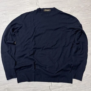 Suéter tejido Loro Piana manga larga 100 % cachemir bebé azul marino talla 46 para hombre - Imagen 1 de 24