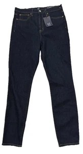 Neu mit Etikett GAP Denim 1969 Jeans Damen 31 R Dark Wash Sky High True Skinny Stretchjeans - Bild 1 von 7