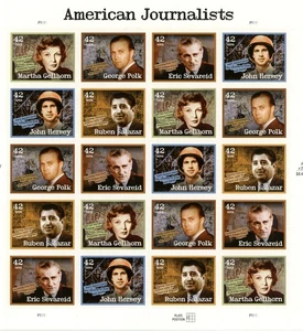 2007 American Journalists 42 cents Twenty Stamps Self-adhesive Stamps Brand New - Picture 1 of 2