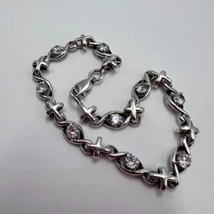 Vintage Sterling Silver 925 Stone Bracelet Women’s Jewelry 18.5cm 7.23g - Picture 1 of 7