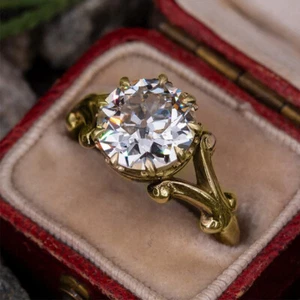 Women Gorgeous Cubic Zirconia Rings Gold plated Wedding Jewelry Size 6-10 - Picture 1 of 5