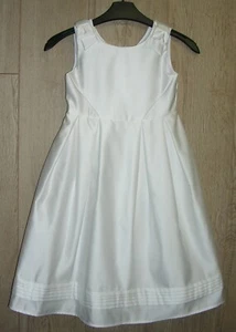 Marks & Spencer Girls Ivory Satin Party Dress Occasion Age 5-6 116cm - Picture 1 of 8