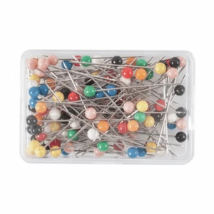 Milward Plastic Headed Pins (steel) in reusable storage box. 33 mm x .65 mm - Picture 1 of 2