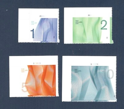 Sc # 4717-4720 ~ Plate # Single ~ $1, $2, $5, $10 Wave of Color Issues - Image 1 of 2