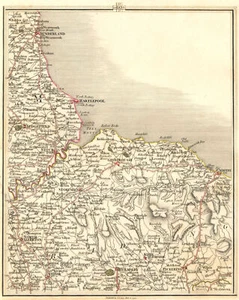 NORTH YORK MOORS & TEESIDE. Sunderland Hartlepool Whitby Thirsk. CARY 1794 map - Picture 1 of 1