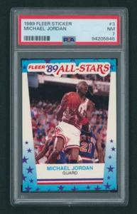1989 Fleer Sticker Michael Jordan All Star #3 PSA 7 NM CHICAGO BULLS GOAT - Picture 1 of 2