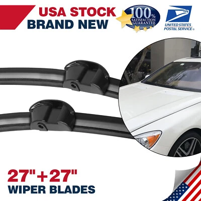 For Mercedes-Benz S550 2007-2011  27"&27"FRONT WINDSHIELD WIPER BLADE SET New - Image 1 of 4