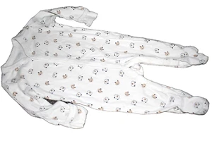 E2 Jungen 6-9M Old Navy Bären Baumwolle Fuß Schlafanzug mit integrierten Fäustlingen - Bild 1 von 1
