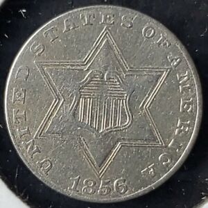 1856 3c Three-Cent Silver Piece (Trime)