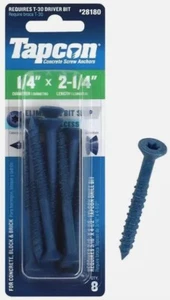 Tapcon 1/4 Zoll x 2-1/4 Zoll Stern Flachkopf Betonanker (8er Pack) #28180 - Bild 1 von 1