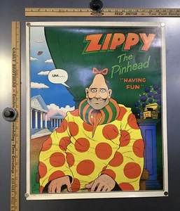 Vintage 1978 Zippy The Pinhead "Having Fun" Poster RARE 25" by 20" Comic Beatnik - Picture 1 of 4