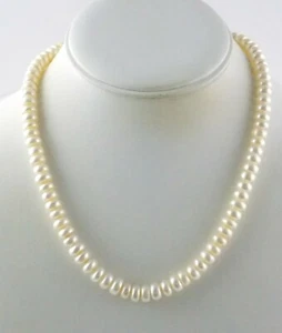 Sterling Silver and Marcasite Clasp Pearl Strand Necklace 925 17.75 Inches 47.5g - Picture 1 of 12