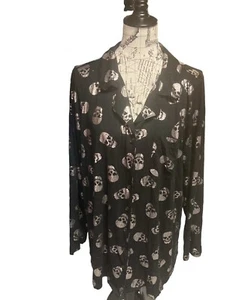 Camicia da notte donna Torrid super morbida nera argento teschio 2xl - Foto 1 di 5