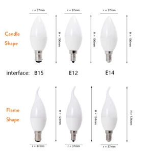 Dimmable Led Candle Bulb Cool Warm Neutral White 5w Light Lamps E14 B15 E12 220v - Picture 1 of 14