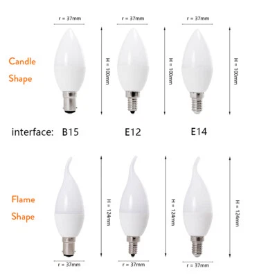 Dimmable Led Candle Bulb Cool Warm Neutral White 5w Light Lamps E14 B15 E12 220v - Image 1 of 4