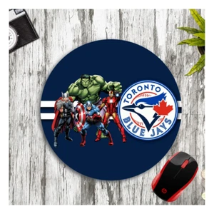 TORONTO BLUE JAYS AVENGERS CUSTOM ROUND PC DESK MAT MOUSE PAD HOME SCHOOL GIFT - Picture 1 of 1