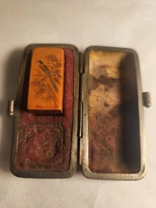 Antique Chinese Bone Seal in Original Silver and Leather case, mid 19th century - Picture 1 of 8