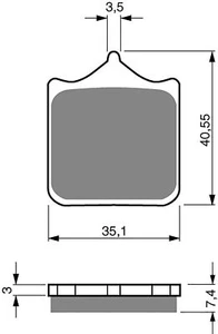 Bremsscheibenbeläge vorne rechts goldfren für 2004 Benelli Tornado 900 Novecento TRE RS - Bild 1 von 2