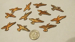 SMALL BIRD 12 pcs COPPER ENAMELING BLANK new SOLID COPPER flying CRAFTS JEWELRY - Picture 1 of 6
